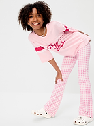 Image number 3 showing, High-Waisted PowerChill Crossover Flared Leggings for Girls