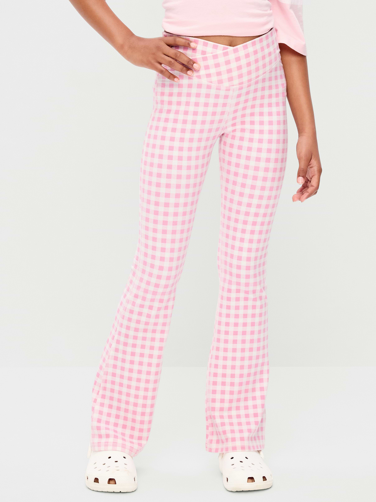 Image number 1 showing, High-Waisted PowerChill Crossover Flared Leggings for Girls