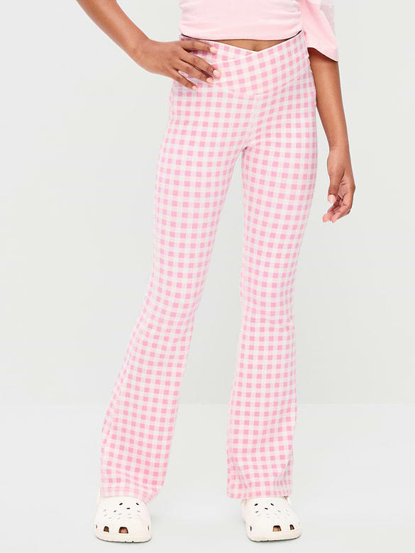 High-Waisted PowerChill Crossover Flared Leggings for Girls