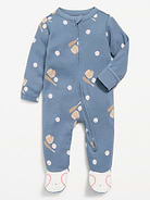 Image 1 of 2, crew neck, long sleeves, full-length reversible zipper, fold-over mittens at each sleeve, sewn-in feet, all-over print, Product #884758
