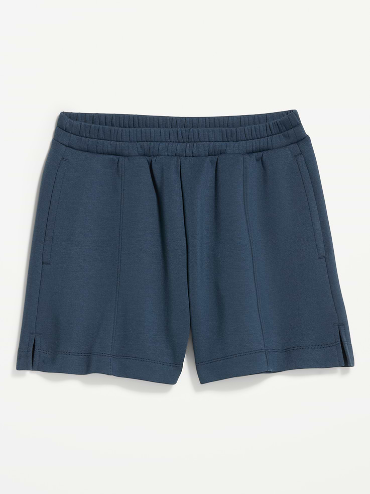 L'image numéro 8 présente Short à taille haute en molleton raffiné, entrejambe de 12,5 cm
