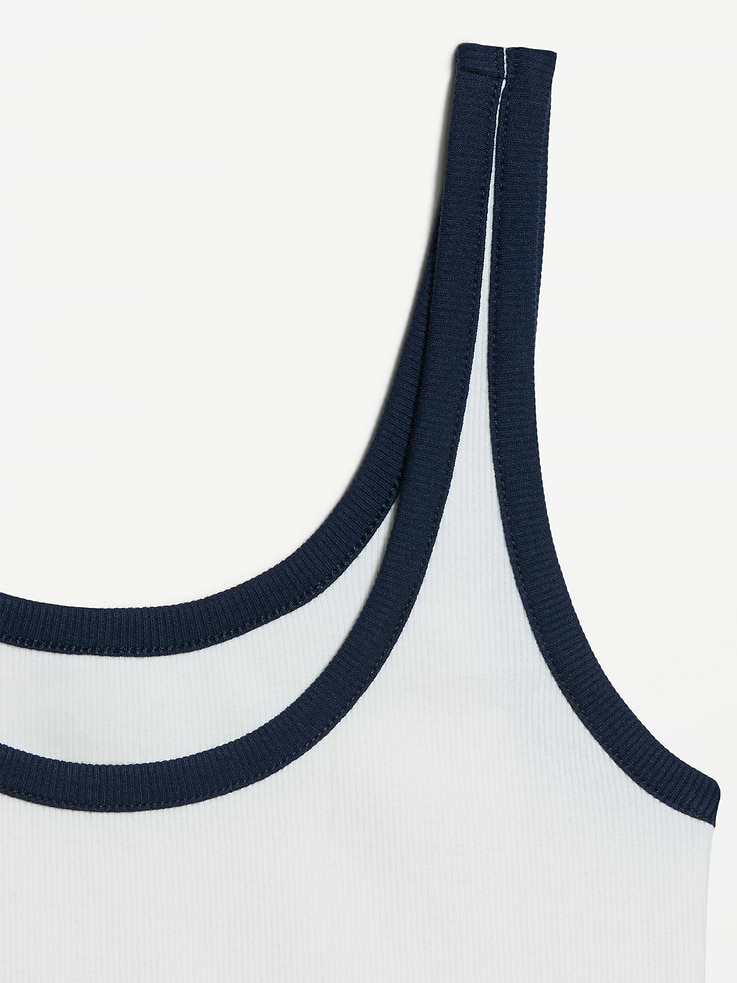 Image number 4 showing, First-Layer Ribbed Scoop-Neck Tank Top