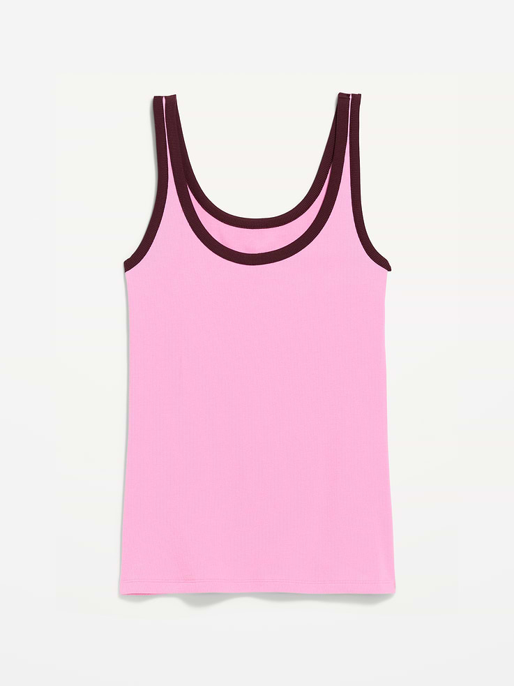 Image number 5 showing, First-Layer Ribbed Scoop-Neck Tank Top