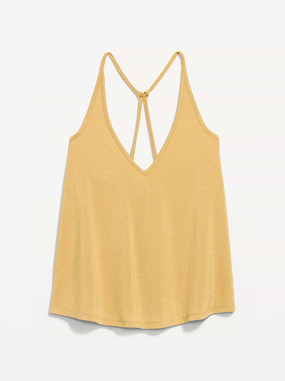 Camisole trapèze scintillante à bretelles au dos