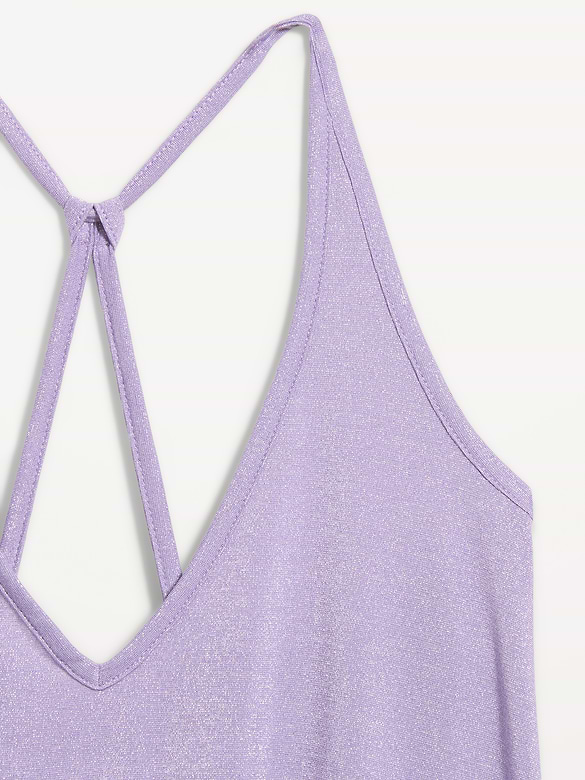 Camisole trapèze scintillante à bretelles au dos