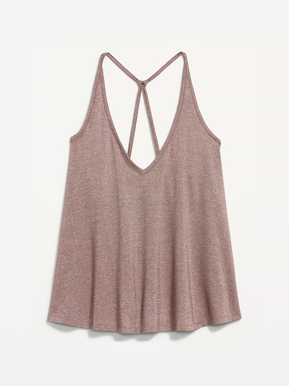 Camisole trapèze scintillante à bretelles au dos