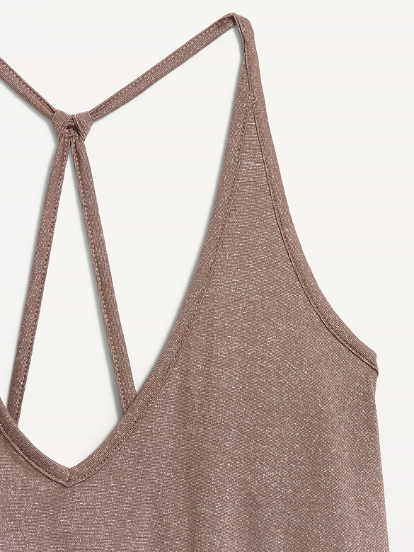 Camisole trapèze scintillante à bretelles au dos