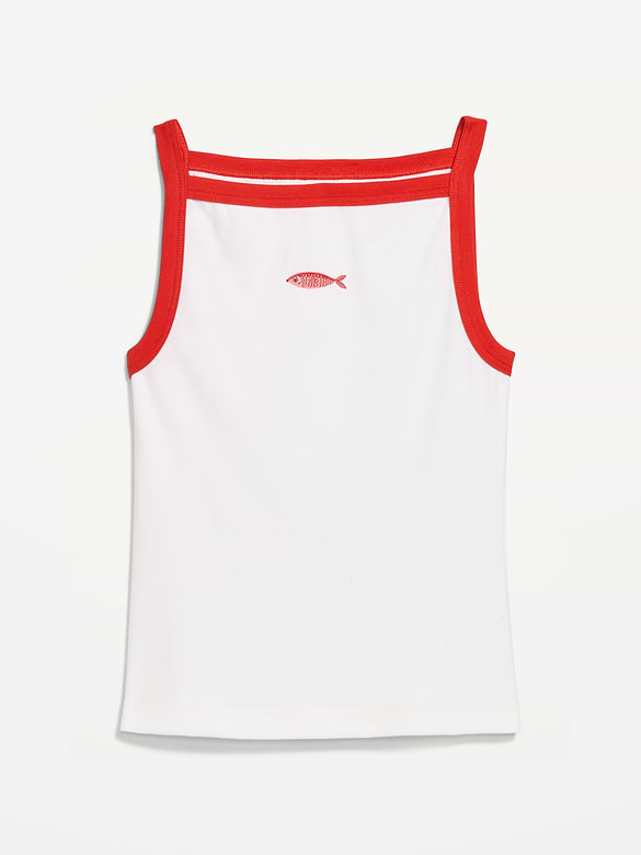 Camisole ajustée à encolure tablier.