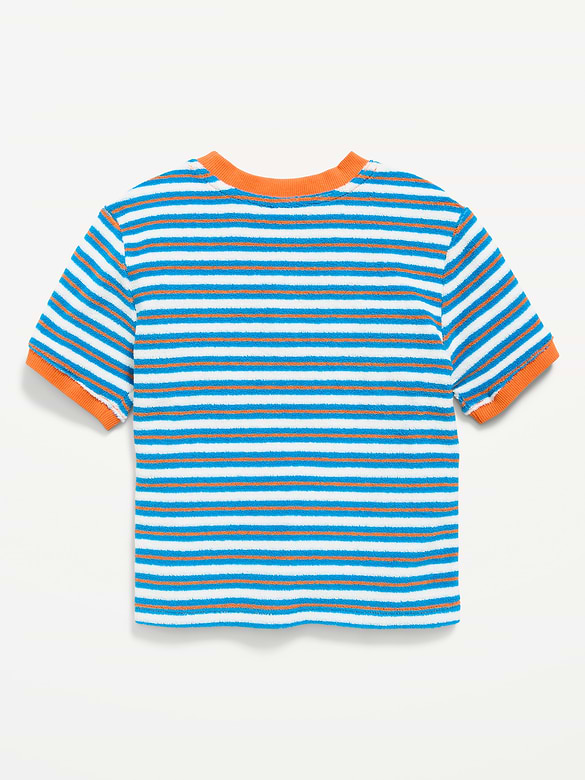 Short-Sleeve Oversized Terry Pocket T-Shirt for Toddler Boys