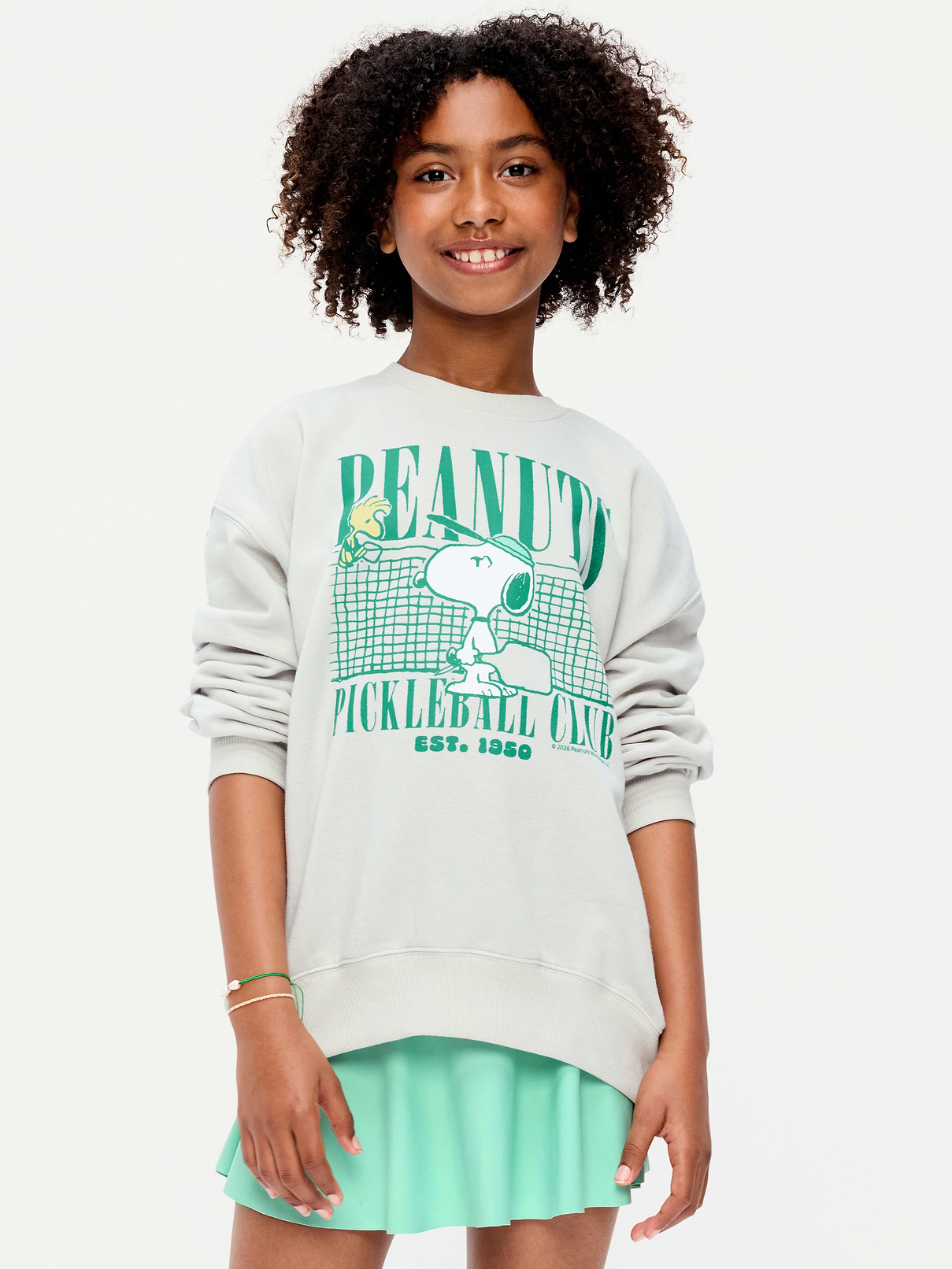 L'image numéro 1 présente Chandail long surdimensionné en coton ouaté Snoopy de Peanuts™ pour fille
