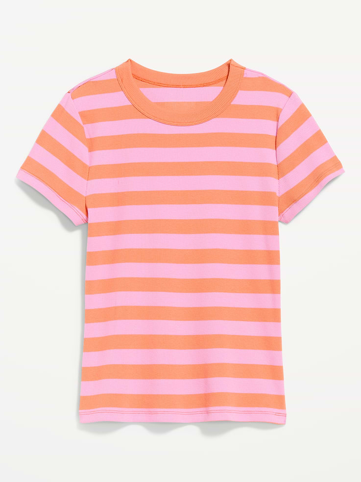 Image 4 of 8, Snug Crop Ribbed T-Shirt