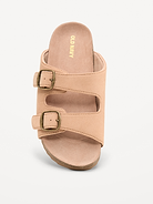 Image number 2 showing, Faux-Suede Double-Strap Slide Sandals for Girls