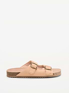 Image number 3 showing, Faux-Suede Double-Strap Slide Sandals for Girls
