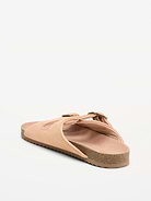 Image number 4 showing, Faux-Suede Double-Strap Slide Sandals for Girls