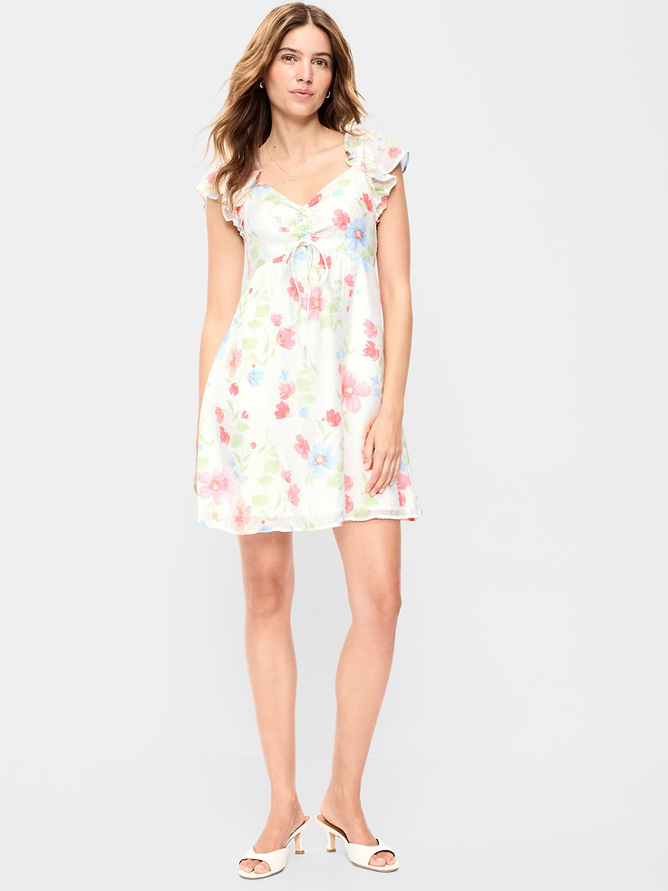 Image number 1 showing, Flutter-Sleeve Fit & Flare Mini Dress
