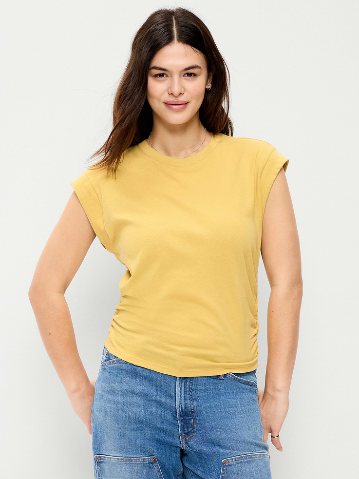 Image number 5 showing, Cap-Sleeve Cinch-Waist Top