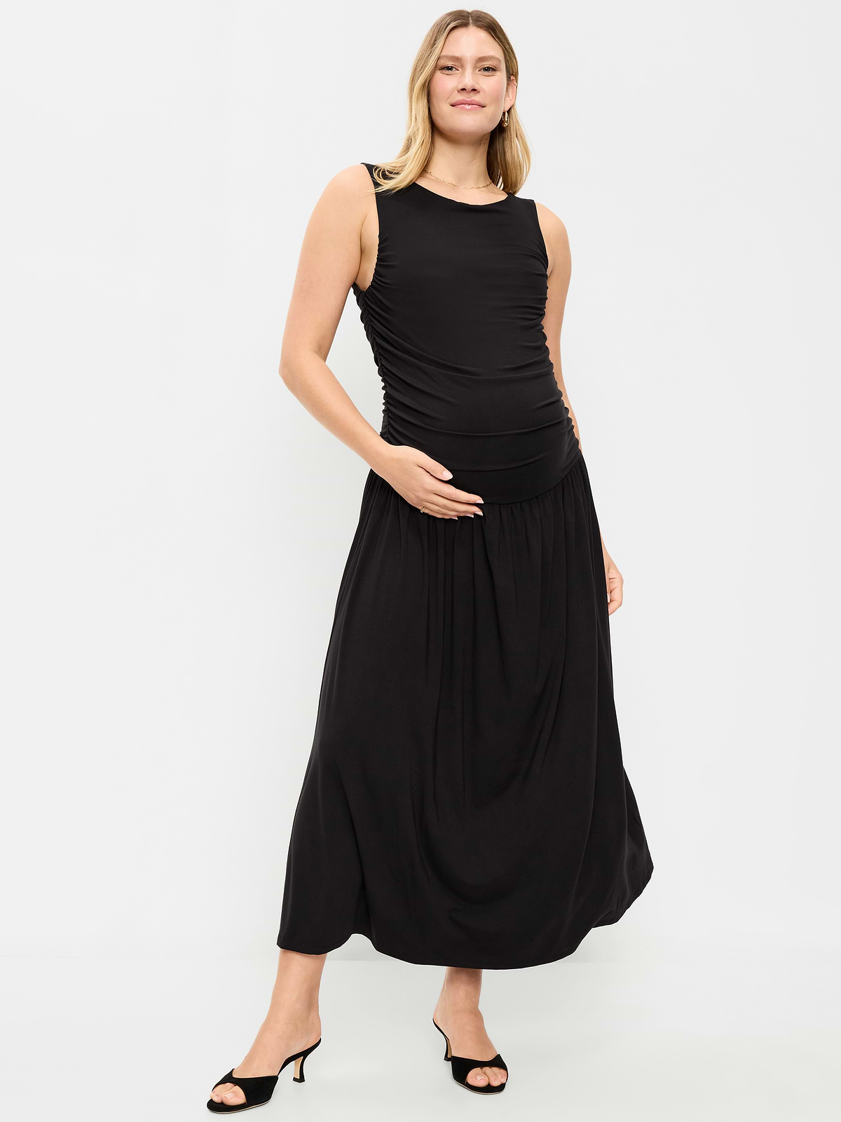 Maternity Drop-Waist Fit & Flare Dress