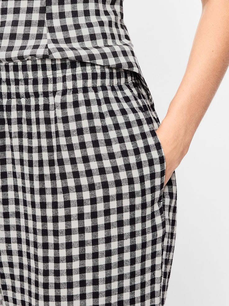 Image number 5 showing, High-Waisted Linen-Blend Straight-Leg Pants