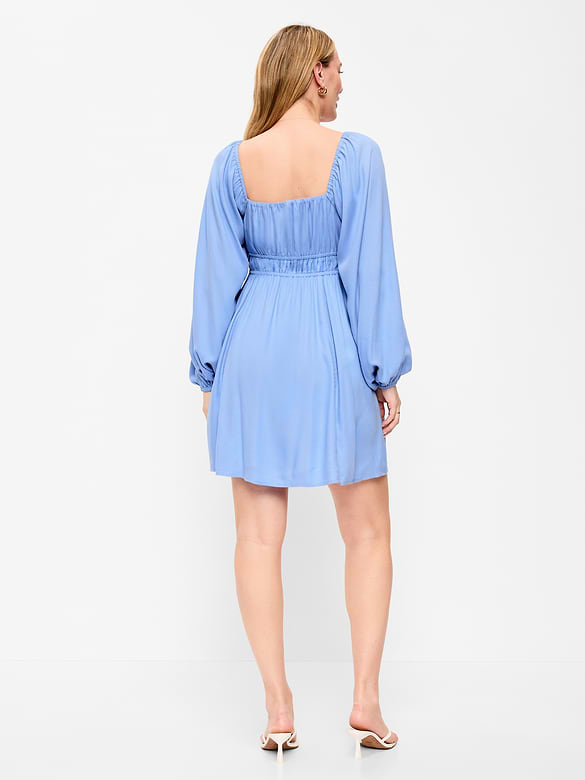 Maternity Long-Sleeve Fit & Flare Dress