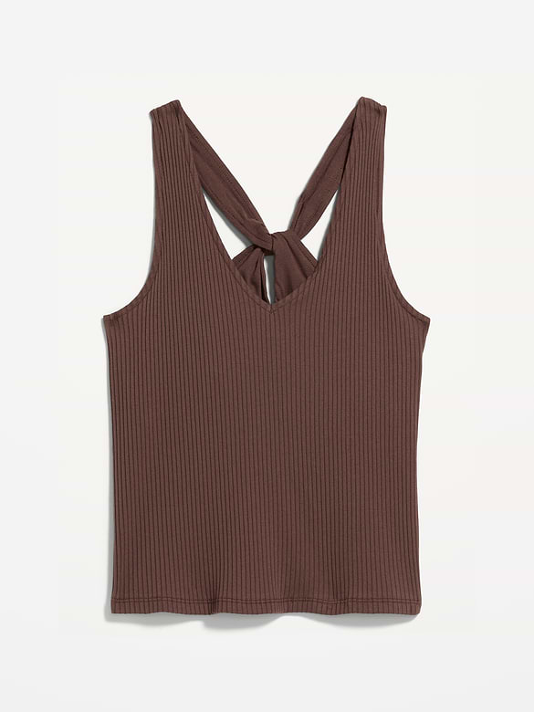 Ribbed Loop-Back Halter Top