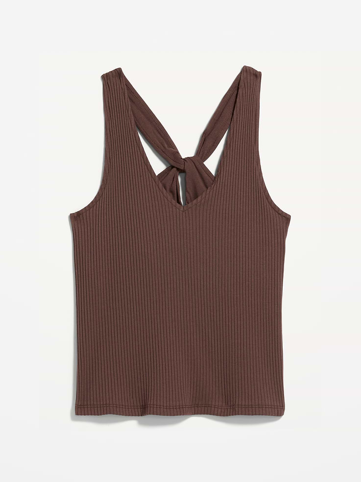 Image number 5 showing, Ribbed Loop-Back Halter Top