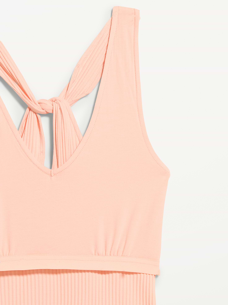 Image number 4 showing, Ribbed Loop-Back Halter Top