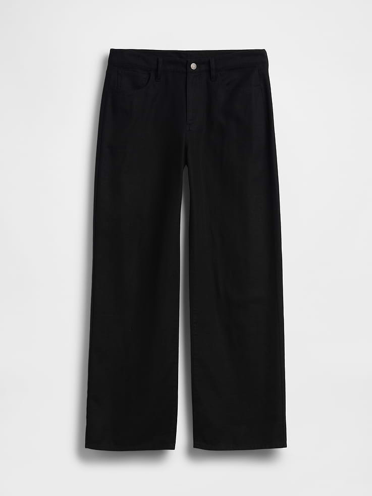 Image number 7 showing, Linen-Cotton Wide-Leg Pants