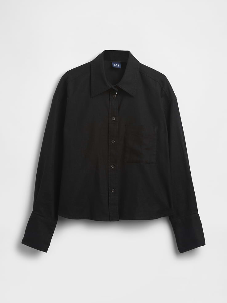 Image number 5 showing, Linen-Cotton Oversized Shirt