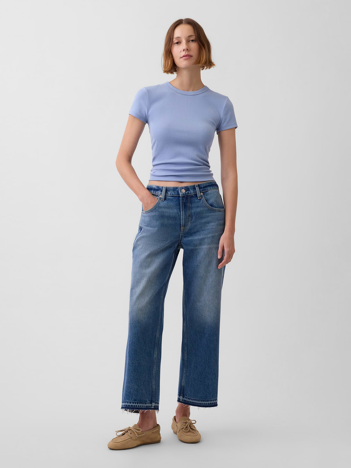 Low Slung Relaxed Crop Jeans