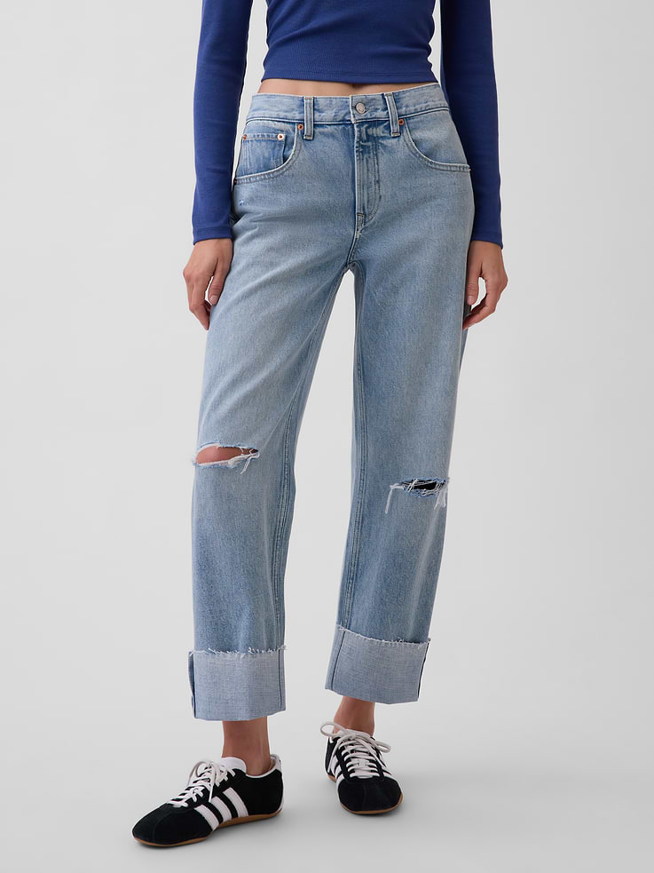 Image number 2 showing, Low Slung Relaxed Crop Jeans