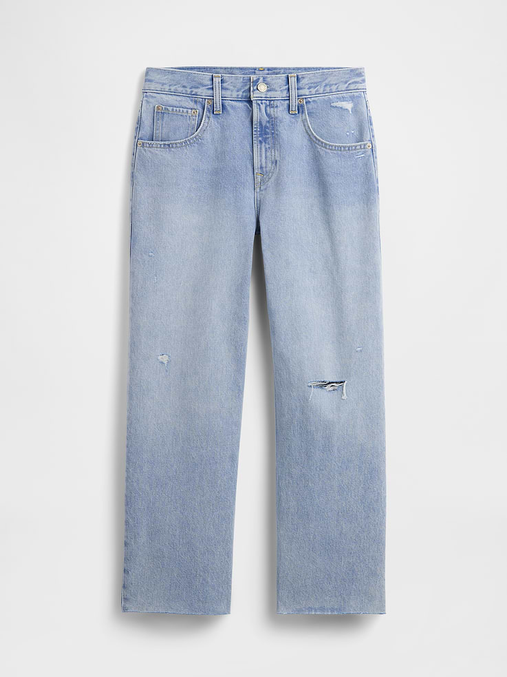 Image number 6 showing, Low Slung Relaxed Crop Jeans