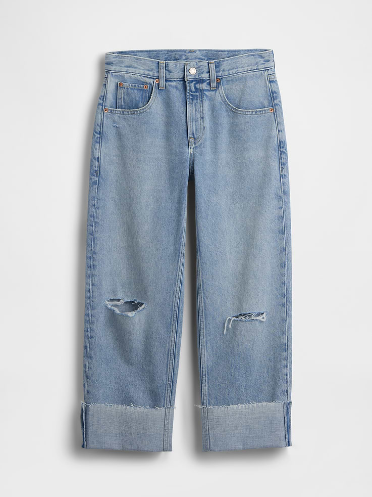 Image number 6 showing, Low Slung Relaxed Crop Jeans