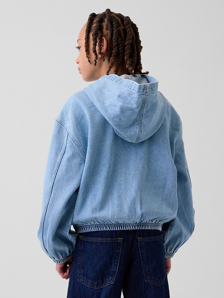 Image number 3 showing, Kids Denim Relaxed Hooded Jacket