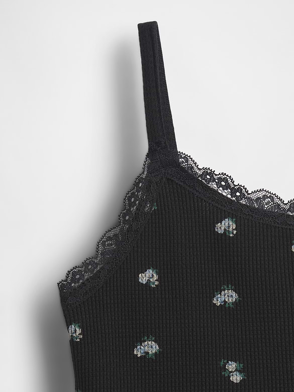 Kids Waffle Lace-Trim Cami