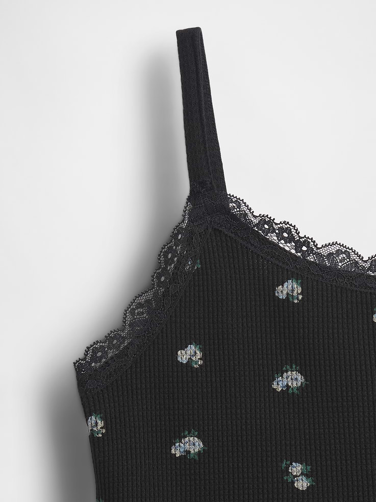 Image number 4 showing, Kids Waffle Lace-Trim Cami