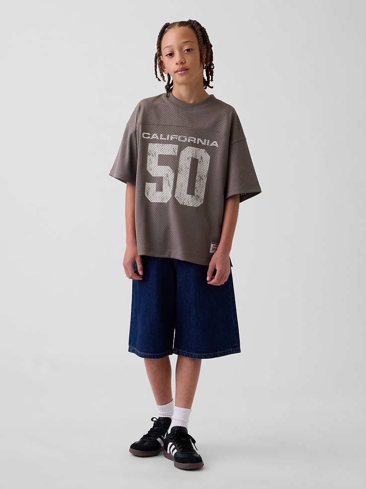 Image 4 de 5, T-shirt surdimensionné en maille de jersey à imprimé pour Enfant