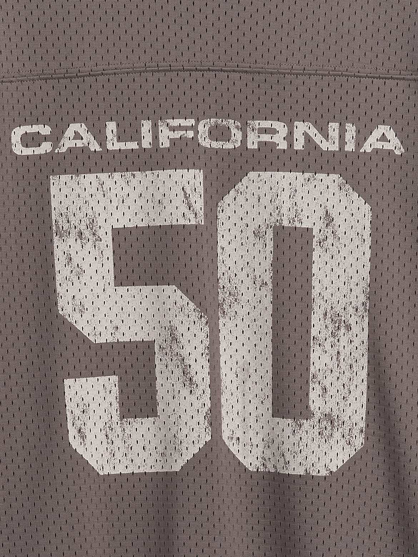 Kids Mesh Oversized Graphic Jersey T-Shirt
