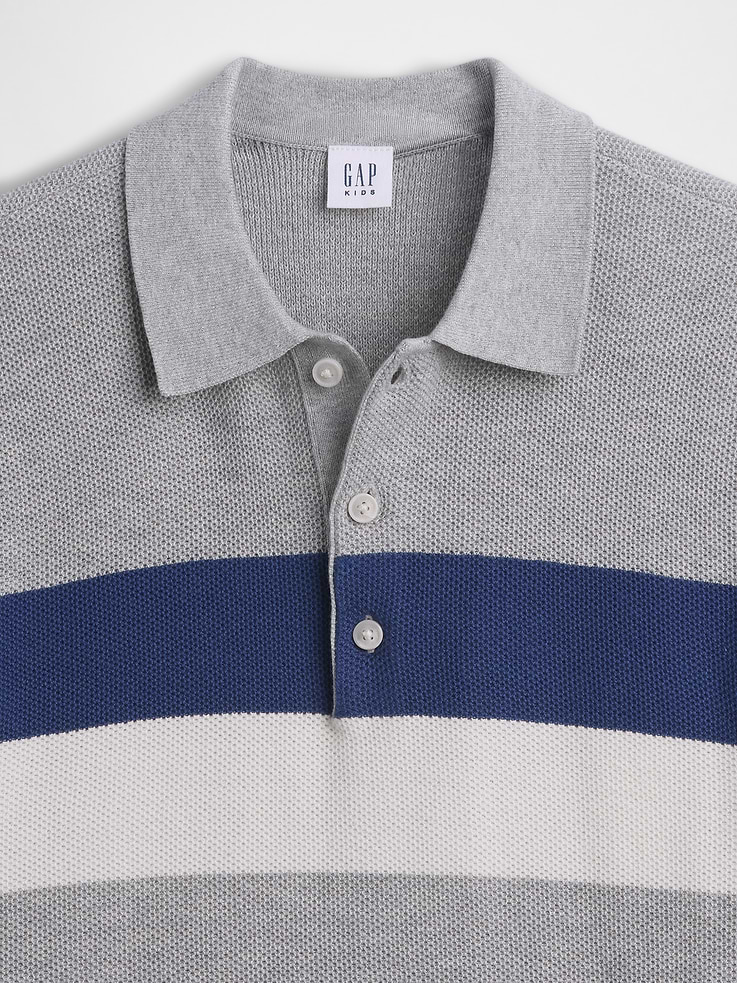 Image number 4 showing, Kids 100% Cotton Relaxed Polo Sweater Shirt