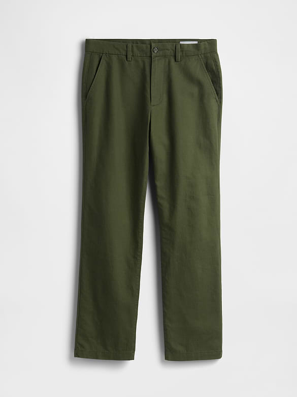 Linen-Cotton Relaxed Straight Trousers