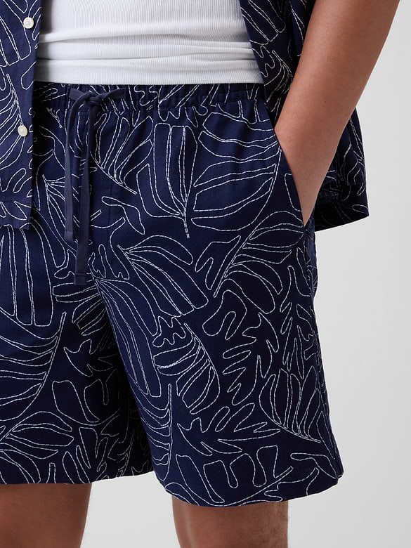 7" Linen-Blend Easy Shorts