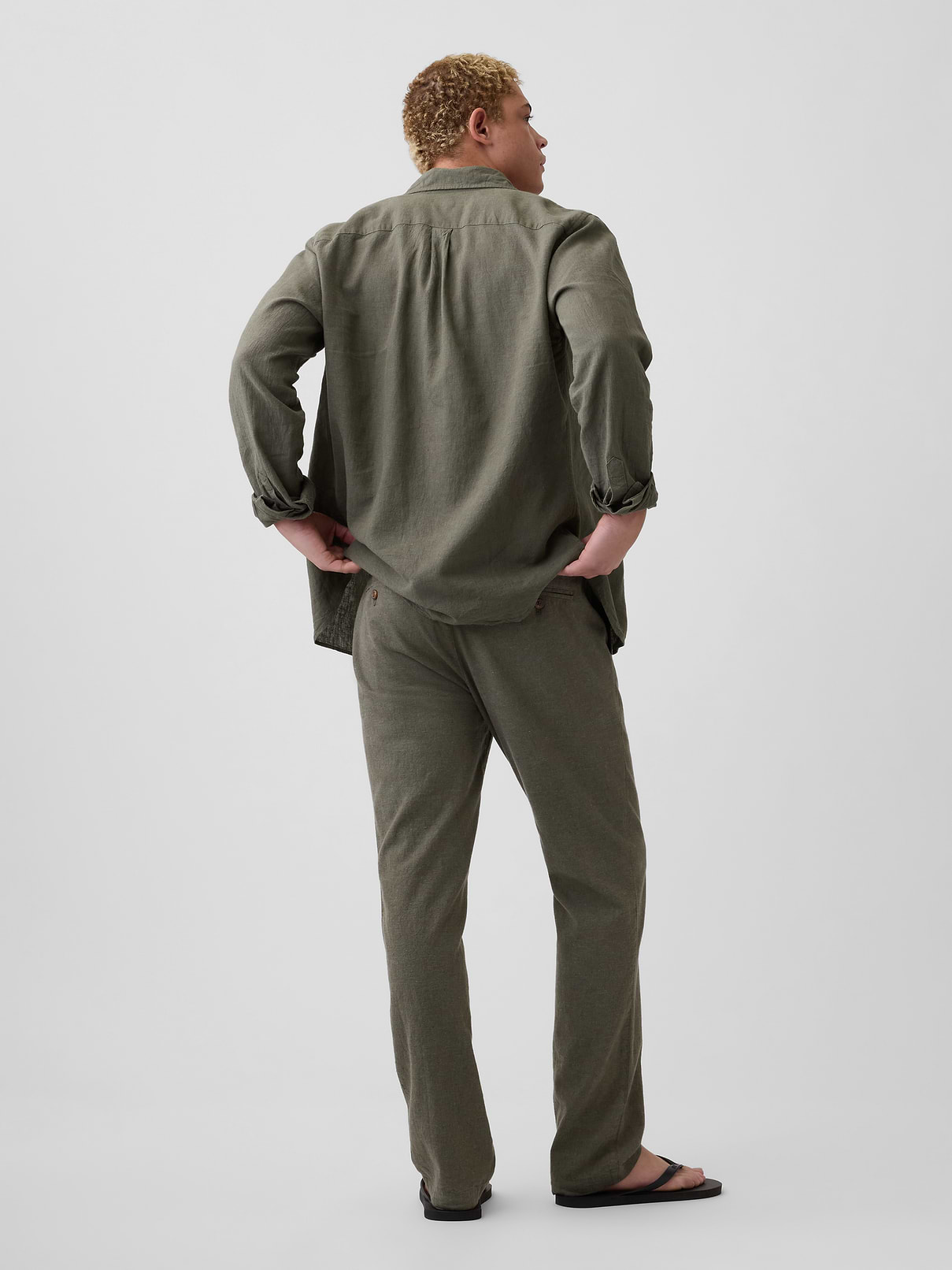 Straight Linen-Blend Pants | Gap Factory