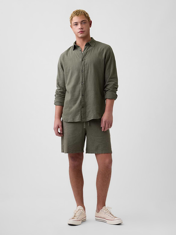 Linen-Blend Shirt in Standard Fit