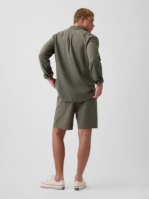 7" Linen-Blend Easy Shorts