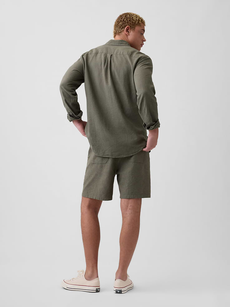 Image number 2 showing, 7" Linen-Blend Easy Shorts