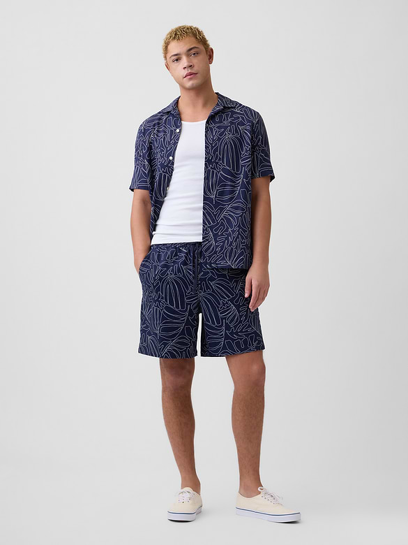 7" Linen-Blend Easy Shorts