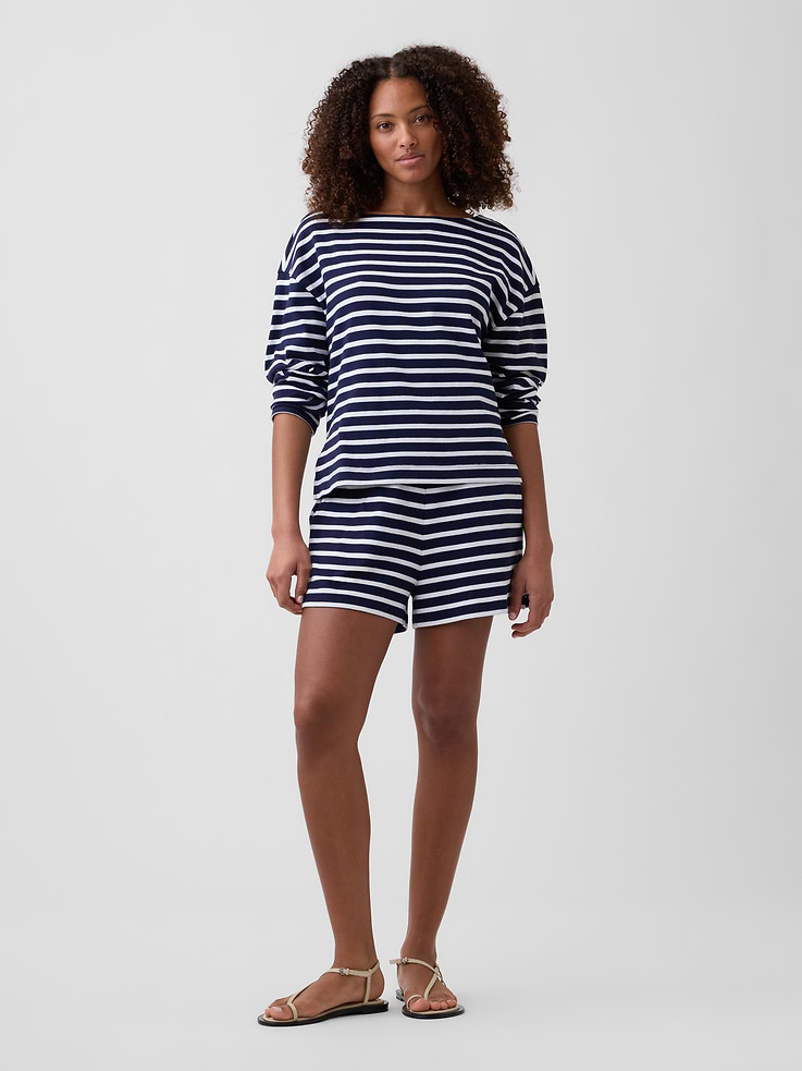 Image 1 of 5, Soft jersey knit., Elasticized waist., Front slant pockets., Allover stripes., This product was made in a factory that invests in gender equity and women’s empowerment through RISE. Learn more at, Product #1172782