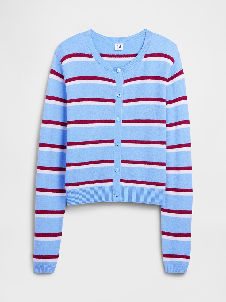 Image number 5 showing, CashSoft Stripe Crewneck Cardigan