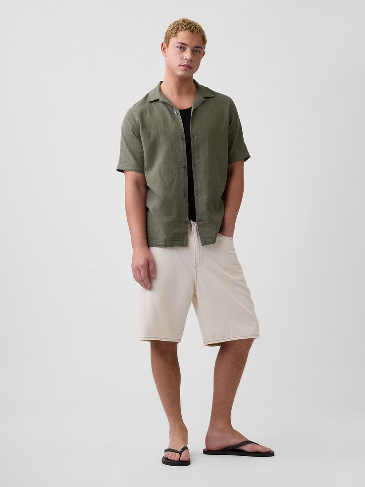 Image 3 of 5, Linen-Blend Vacay Shirt in Standard Fit