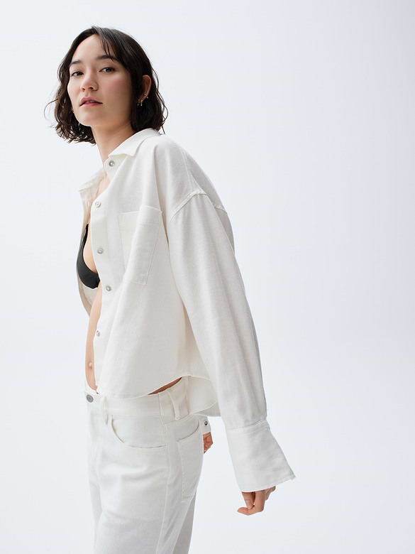 Linen-Cotton Oversized Shirt