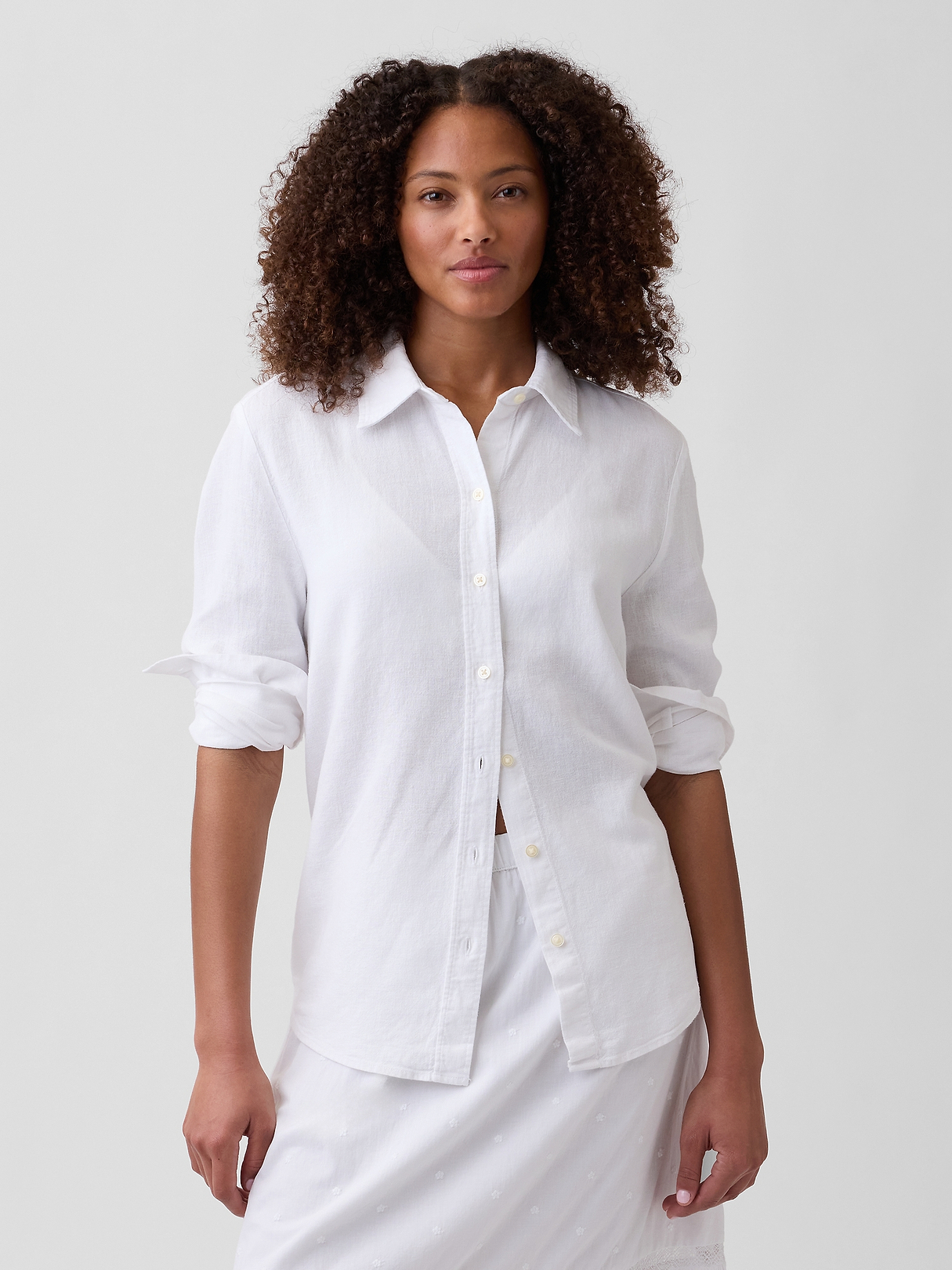 Oversized Linen-Blend Easy Shirt | Gap Factory